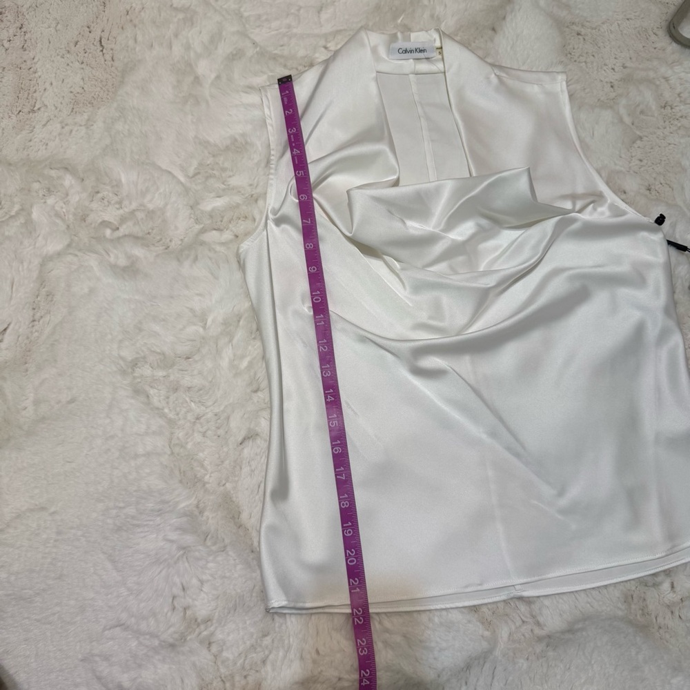 Calvin Klein Ivory Draped Sleeveless Top - Picture 5 of 7